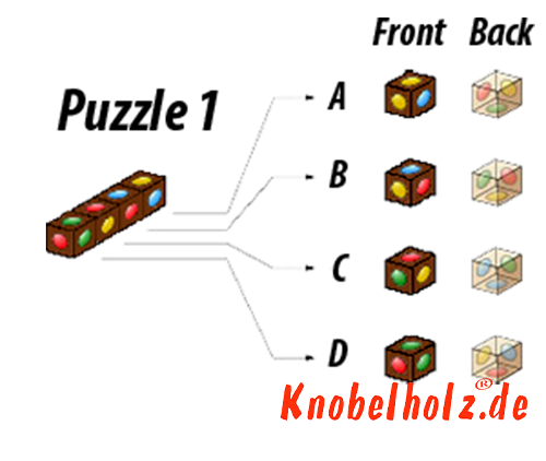 Головоломка решение Crazy 4 светофора игра дерева в Puzzlevariante 1 с 4 цветами на сторону