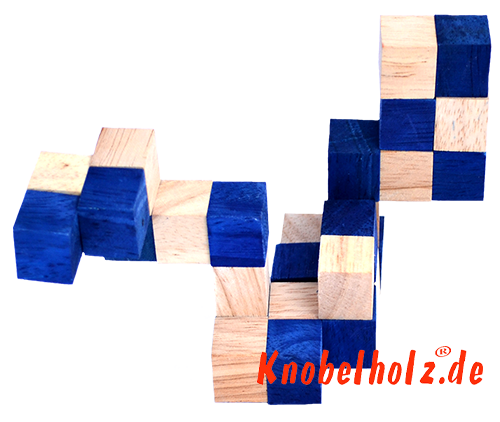 Lösung des Snake Cube Level Box blau Schritt 2 der Puzzle Anleitung