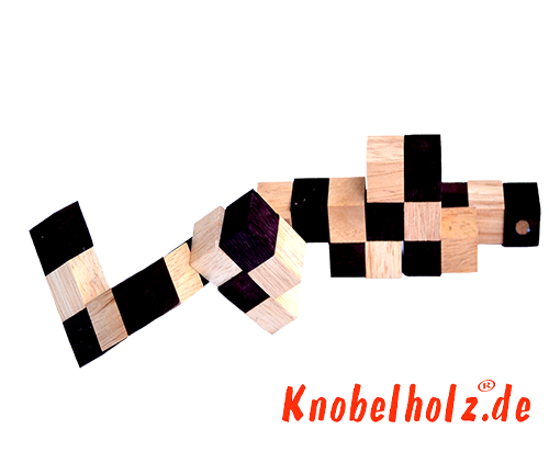 Soluzione cubo di serpente del colore marrone beige naturale il livello del cubo del serpente livello passo 3 della soluzione puzzle in legno