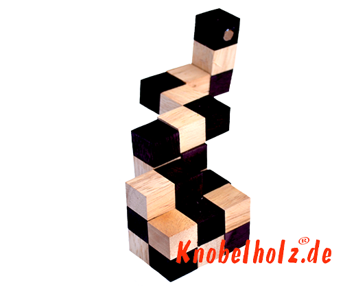 Soluzione cubo di serpente del colore marrone beige naturale il livello del cubo del serpente livello passo 8 della soluzione puzzle in legno