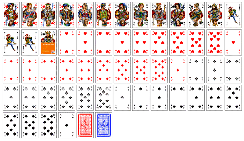 Zestaw kart składający się z 110 kart, w tym Joker dla gry Dog Game, gra Tock or Tack
