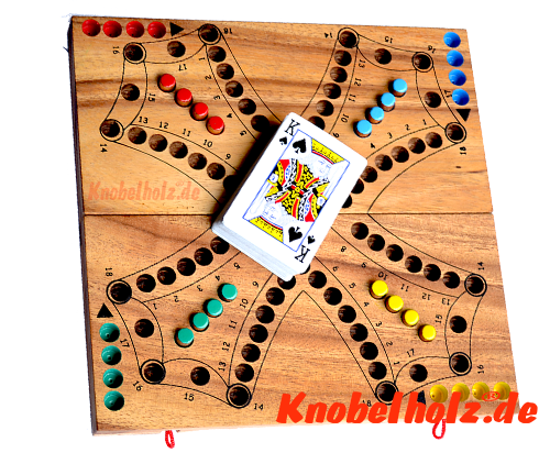 Tock, Tac, Dog Spiel oder Dog Spiel aus Holz Spielsituation für Spielregeln Spielanleitung Brändi Dog