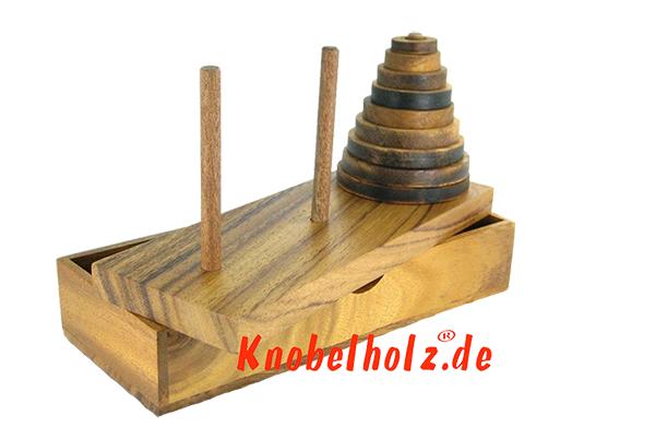 Der Turm von Hanoi Wanderturm 7 Ringe Holz Puzzle Knobel IQ-Spiel 