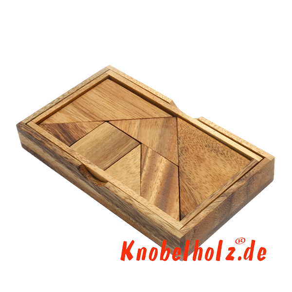Tangram Rechteck mit 7 Holzteilen zum puzzeln