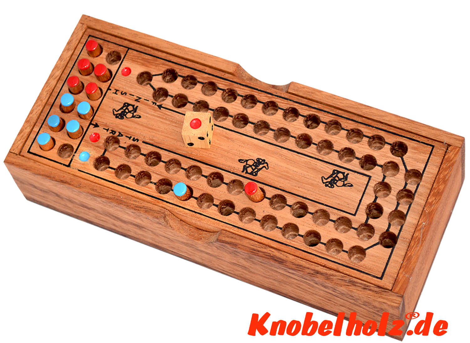 horse race dice game monkey pod wooden box for 2 player