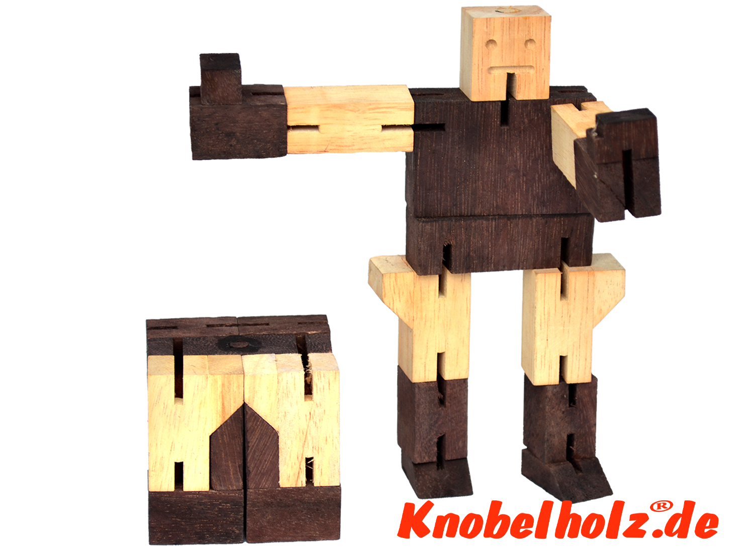 robot robot trasformatore scimmia pod legno puzzle