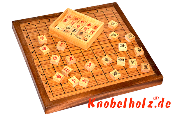 Japanese-chess-board-wooden-game-samanea Holz mit Spielsteine und den Spielbrettmaße 15,0 x 30,0 x 5,5 cm