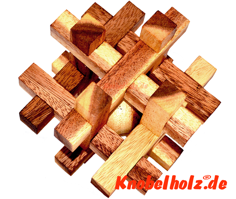 Tavor Holzpuzzle large Käfig Puzzle, Knobelspiel, Interlock Puzzle aus Holz, Samanea wooden