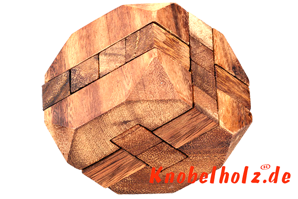 Diamond Cube large 3D Puzzle Holzteilen für eine Person in den Maßen 8,0 x 8,0 x 8,0 cm, samanea wooden puzzle brain teaser