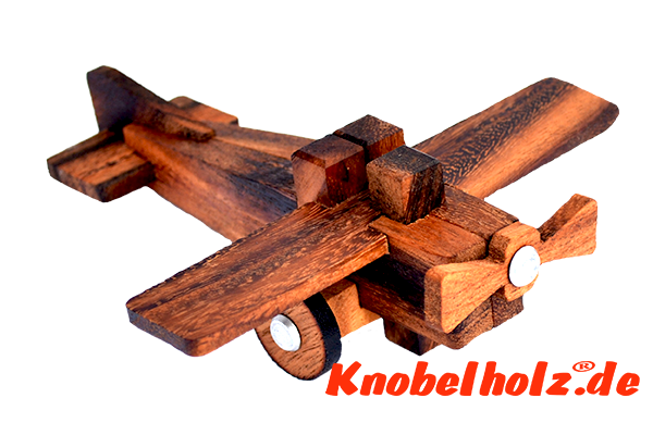 Flugzeug 3D Holzpuzzle Kinderpuzzle airplane wooden, IQ Puzzle, Geduld Puzzle, Denkspiel in den Maßen 16,0 x 15,0 x 5,0 cm, samanea brain teaser puzzle