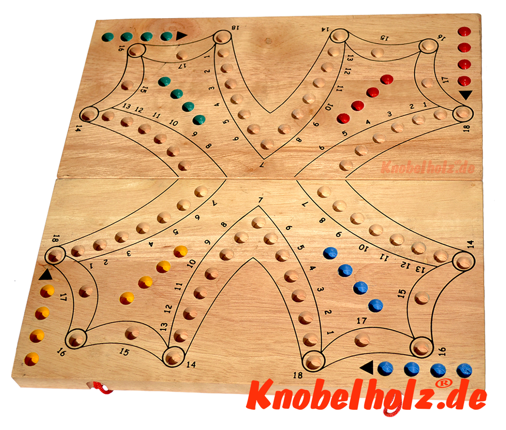 Tock Tock Game ist ein Unterhaltungsspiel mit Karten in den Maßen 35,5 x 17,7 x 4,2 cm Dog game Tock Samanea wooden board