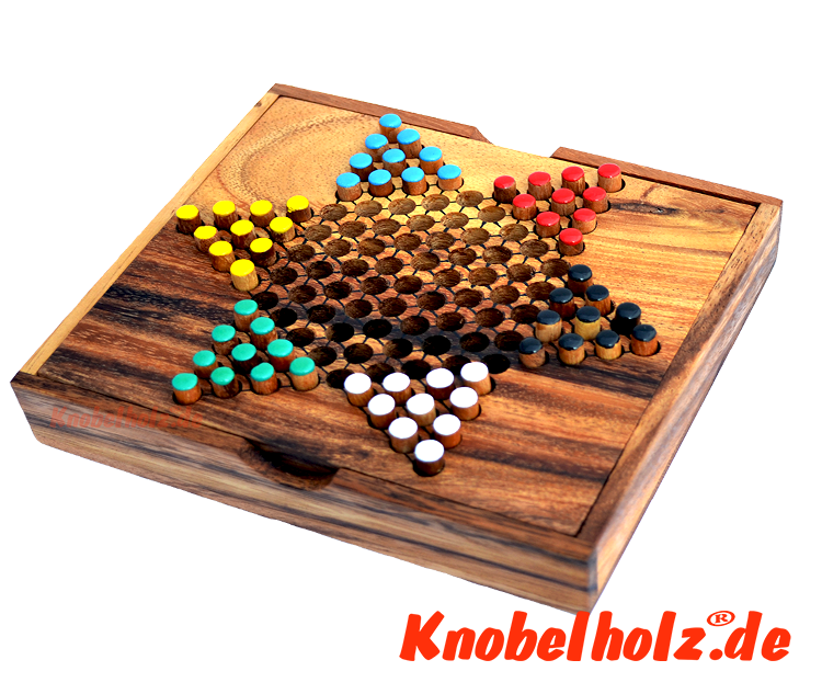 Sternhalma Box medium 6 Spieler, chinese checker in der Samanea Holzbox Strategie Spiel für die Reise 