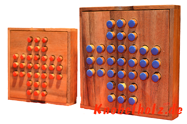 Solitaire large oder Steckhalama Box das beliebteste Strategie Spiel für 1 Spieler aus Holz in der samanea Holz Box
