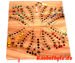 Tock Tock Dog Game Holz für 6 Spieler ist ein Unterhaltungsspiel mit Karten in den Maßen 25,8 x 12,6 x 4,5 cm Tock Samanea wooden board