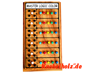 Master Logic Color Superhirn Logikspiel Farbecode Rätsel  in den Maßen 20,8 x 11,5 x 4,5 cm, master logic samanea wooden game