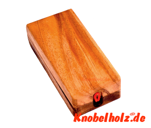 Kalaha Box, das afrikanisches Bohnenspiel als Reise Mancala Holzbox in den Maßen 16,3 x 7,8 x 4,5 cm, mancala samanea wooden game