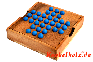 Solitaire Ball large oder Steckhalama Box das beliebteste Strategie Spiel für 1 Spieler aus Holz in der samanea Holz Box