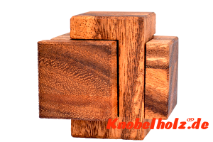 Interlock Cube 3 Puzzle large 3 Teile Würfel Puzzle in den Maßen  10,0 x 10,0 x 10,0 cm samanea wooden brainteaser 