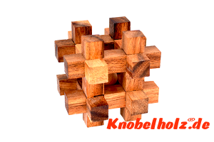 Käfig mini Puzzle Tavor Holzpuzzle tricky mit 8 Teilen Wooden IQ Game, Geduld Puzzle, Denkspiel in den Maßen 5,0 x 5,0 x 5,0 cm, samanea brain teaser