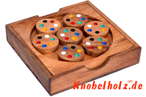 Colour Match Box Wheel das Farbpuzzle Dominotriangle mit farbigen Punkten