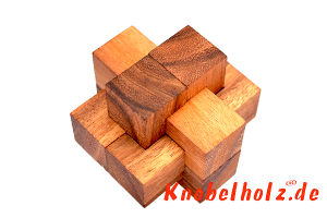 X Hexenknoten 3-teilig Puzzle  Würfel Holz Puzzle Knobel IQ-Spiel 