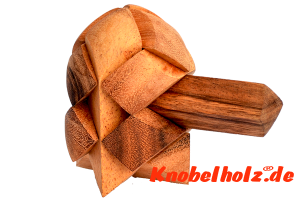 Pokum Cube Puzzle erster Schritt, Interlock Knobelspiel ein Cube Puzzle aus Holz mit den Maßen 5,5 x 5,5 x 5,5 cm samanea wooden brain teaser