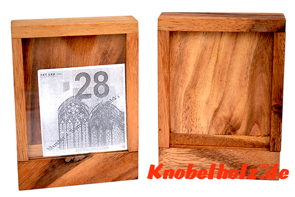 Money Box Puzzle geheime Kiste in 3D, Knobelspiel ein Puzzle mit den Maßen 12,0 x 9,8 x 2,6 cm samanea wooden brain teaser
