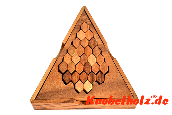 Waaben Beehive Puzzle Box Bienenwaaben Knobelspiel in Holzbox mit den Maßen 15,5 x 14,5 x 2,2 cm samanea wooden brain teaser 